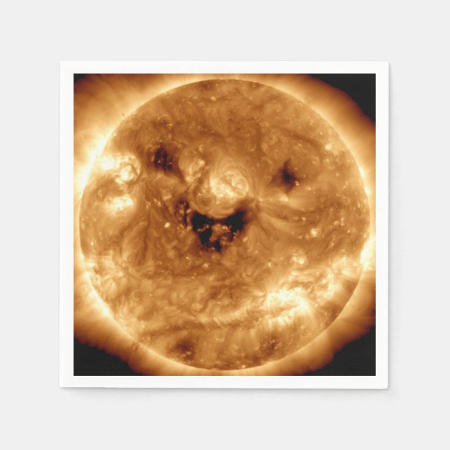 Smiling Sun From NASA Solar Observatory Paper Plat Napkin (Front)