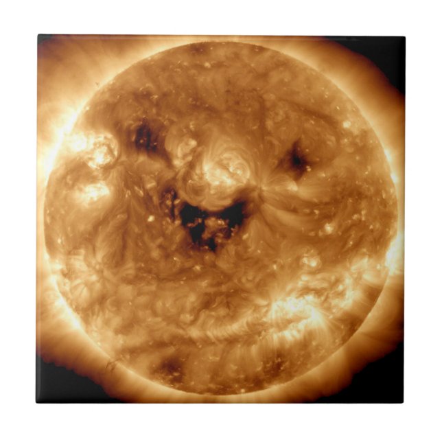 Smiling Sun From NASA Solar Observatory Tile (Front)