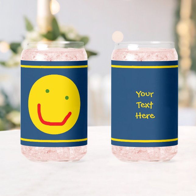 Smiling Sun Happy Face Can Glass (Insitu (Wedding))