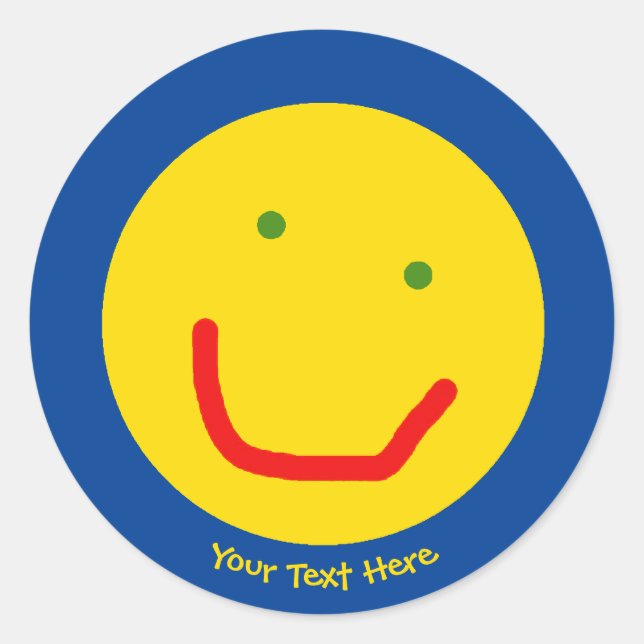Smiling Sun Happy Face Classic Round Sticker (Front)