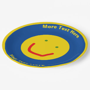 Smiling Sun Happy Face Paper Plate