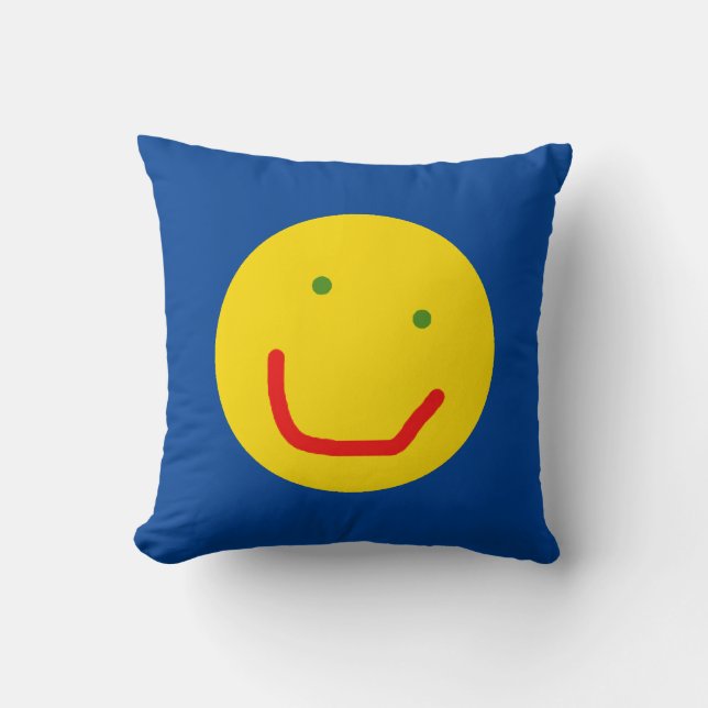 Smiling Sun Happy Face Throw Pillow (Front)