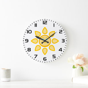 Smiling Sun Happy Sunshine Large Clock