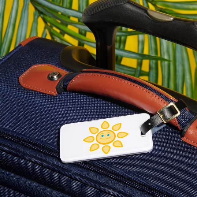 Smiling Sun Happy Sunshine Luggage Tag (Creator Uploaded)