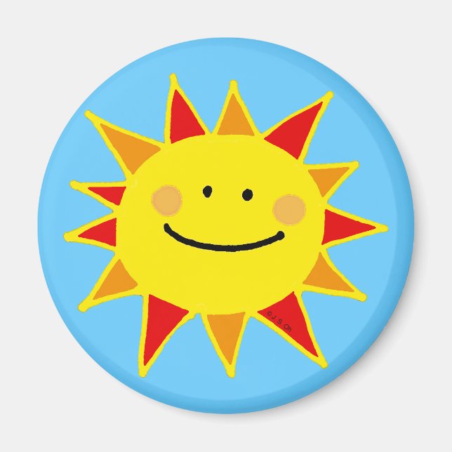 Smiling Sun Illustration   Magnet (Front)