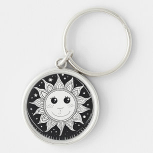Smiling sun keychain