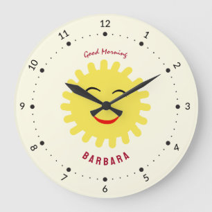Smiling sun large clock