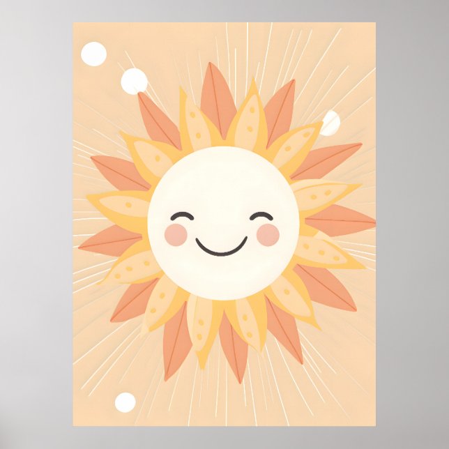 Smiling Sun Nursery Wall Art Poster (Front)
