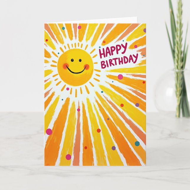 Smiling Sun Painted Card (Front)