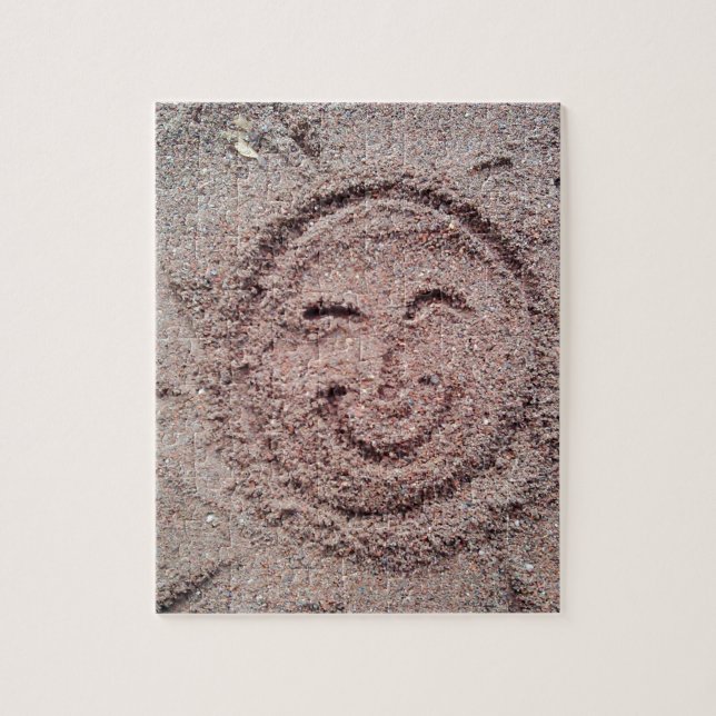 Smiling Sun, Sand Emoticon, Summer Emoji Jigsaw Puzzle (Vertical)