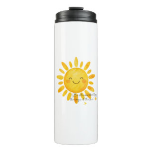 Smiling Sun Tumbler   Cute Sunshine Travel Mug 