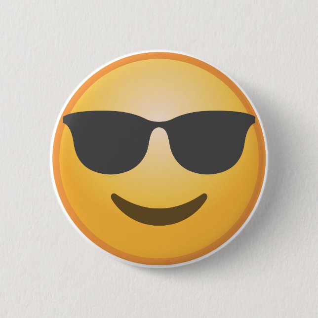 Smiling Sunglasses Emoji 2 Inch Round Button (Front)