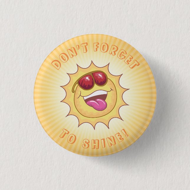Smiling Sunshine 1 Inch Round Button (Front)