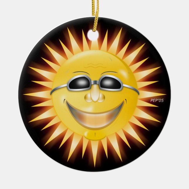 Smiling Sunshine Ceramic Ornament (Front)
