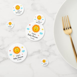 Smiling Sunshine Here Comes The Sun Baby Shower  Confetti