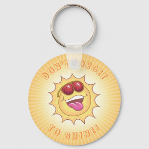 Smiling Sunshine with Affirmation Keychain