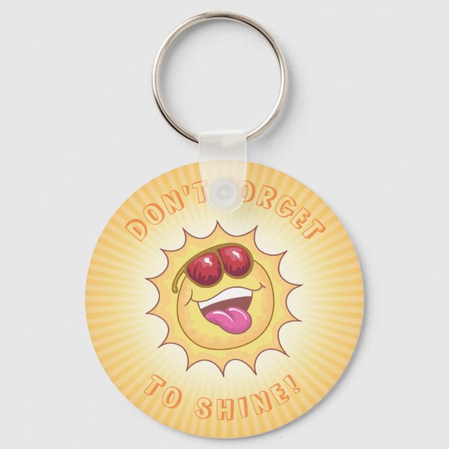 Smiling Sunshine with Affirmation Keychain (Front)