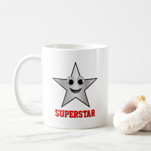 Smiling Superstar Character Silver Colour Star Coffee Mug
