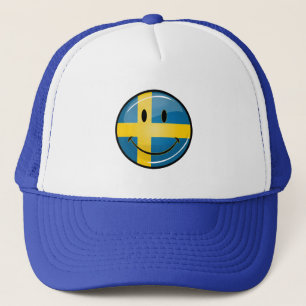 Smiling Swedish Flag Trucker Hat