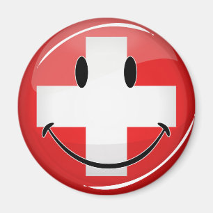 Smiling Swiss Flag Magnet