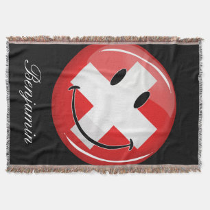 Smiling Swiss Flag Throw Blanket