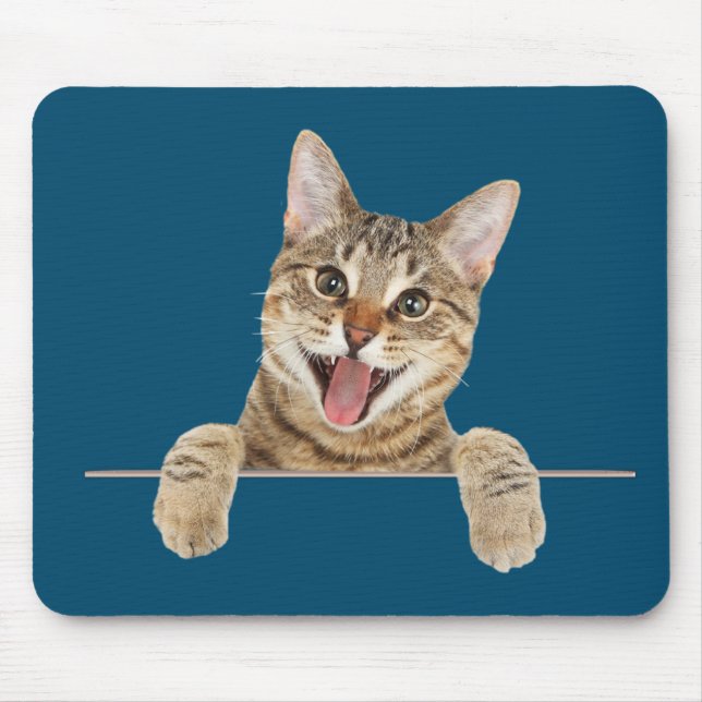 Smiling Tabby Cat Mouse Pad (Front)