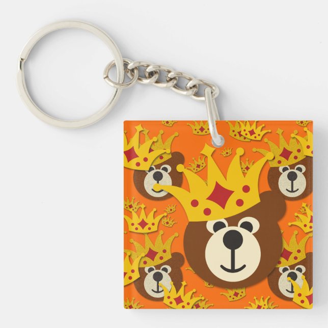 Smiling Teddy Bear Keychain (Front)