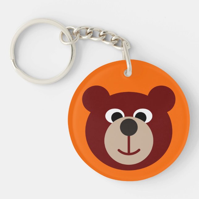 Smiling Teddy Bear Keychain (Front)