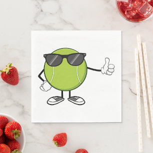 Smiling Tennis Ball with Shades Napkin