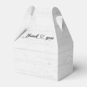 Smiling Thank You Heart On Whitewashed Wood Favor Box