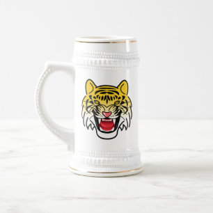 Smiling Tiger Face Artwork-21876 Beer Stein
