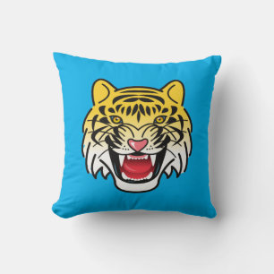 Smiling Tiger Face Artwork-21876 Throw Pillow