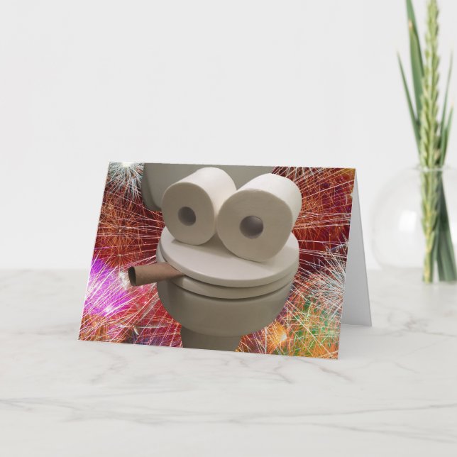 Smiling Toilet Face Card (Front)