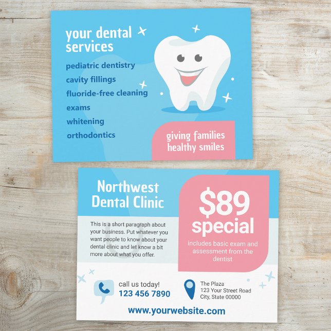 Smiling Tooth Dental Flyer Postcard (Creator Uploaded)