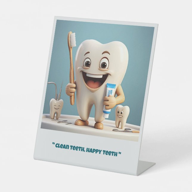 " SMILING TOOTH " PEDESTAL SIGN (Front)