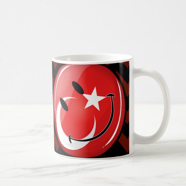 Smiling Turkish Flag Coffee Mug (Right)