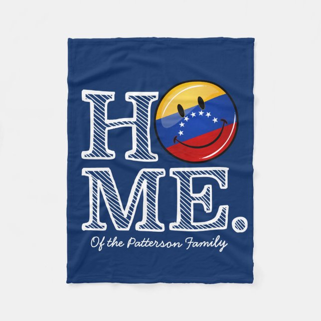 Smiling Venezualan Flag Housewarming Fleece Blanket (Front)