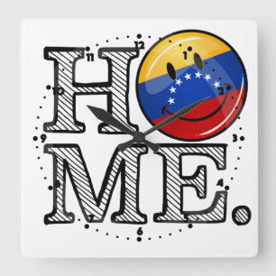 Smiling Venezualan Flag Housewarming Square Wall Clock