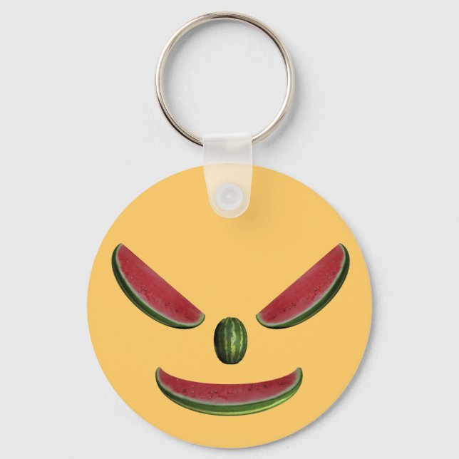 Smiling Watermelon Face Keychain (Front)