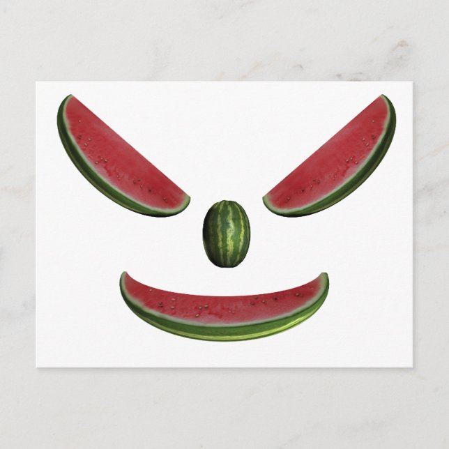 Smiling Watermelon Face Postcard (Front)
