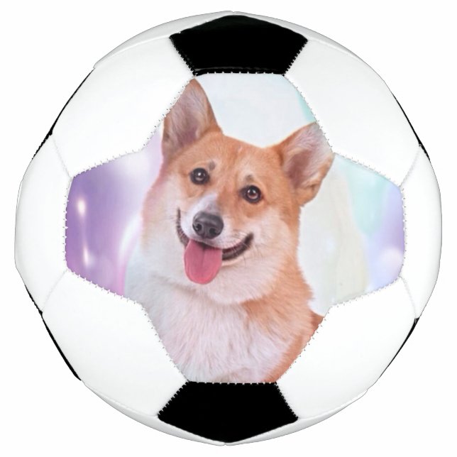 Smiling Welsh Corgi Soccer Ball (Front)
