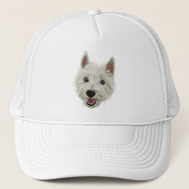 Smiling West Highland Terrier Trucker Hat (Front)
