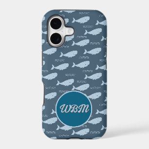Smiling Whale Monogram Cell Phone Cover