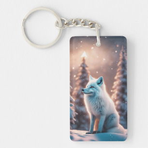Smiling Winter Fox Keychain