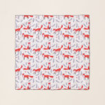 Smiling Woodland Forest Greenery Red Fox Scarf<br><div class="desc">Cute and adorable red fox romping through a forest.</div>