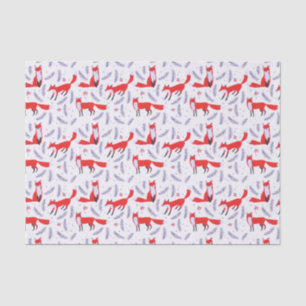 Smiling Woodland Forest Greenery Red Fox Tissue Paper