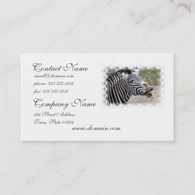 Smiling Zebra Business Card (Front)