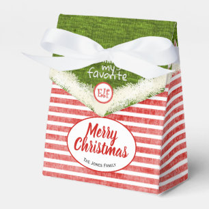 "Smiling's my favourite" Christmas Elf Fun Quote Favor Box