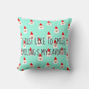 smiling's my favourite elf movie quote santa claus throw pillow