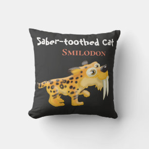 Smilodom Throw Pillow
